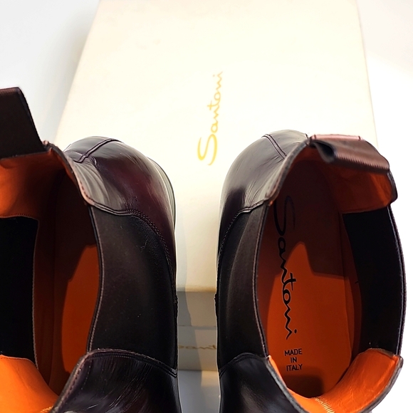 Santoni Dark Brown Chelsea Boots Size 11 - Picture 3 of 4